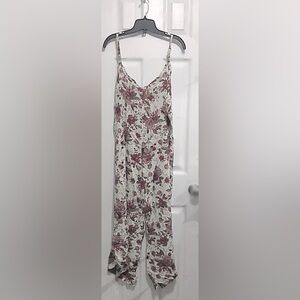 Floral Print Short Sleeve Jumpsuit